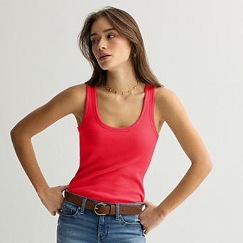 Juniors' SO® Rib Scoop Neck Tank Top