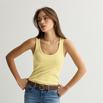 Juniors' SO® Rib Scoop Neck Tank Top