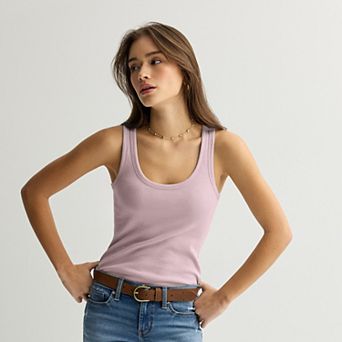 Juniors' SO® Rib Scoop Neck Tank Top