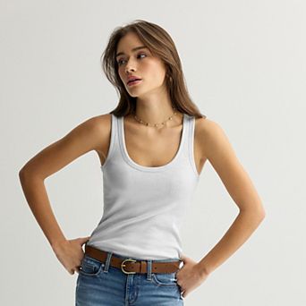 Juniors' SO® Rib Scoop Neck Tank Top