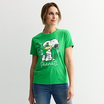 Women’s Peanuts Snoopy & Woodhouse Graphic Short Sleeve Tee