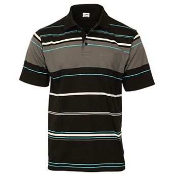 Gioberti Mens Multiple Stripe Polo Shirt With Pocket - Short Sleeve Yarn Dye