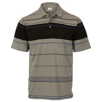 Gioberti Mens Multiple Stripe Polo Shirt With Pocket - Short Sleeve Yarn Dye