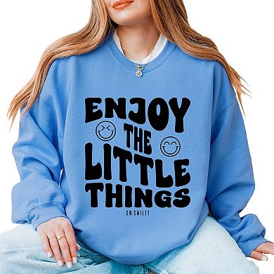 S.W.Smiley Enjoy The Little Things - Women's Graphic Sweatshirt