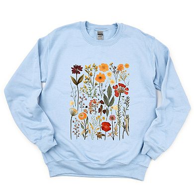 Vintage Pressed Flowers - Womens Sweatshirt