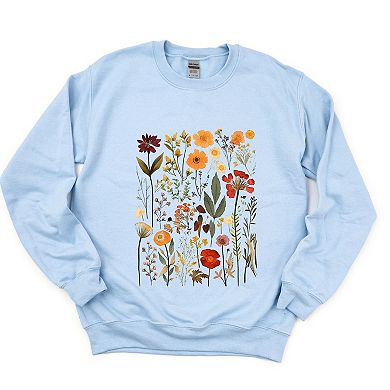 Vintage Pressed Flowers - Womens Sweatshirt