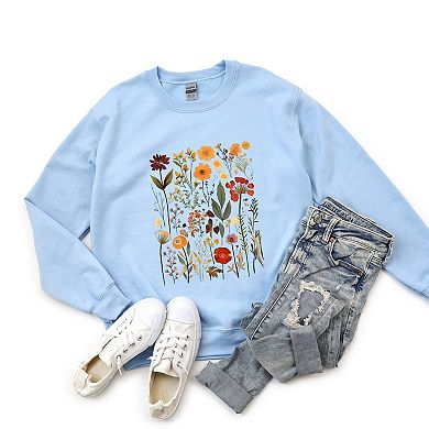 Vintage Pressed Flowers - Womens Sweatshirt