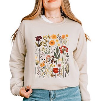Vintage Pressed Flowers - Womens Sweatshirt
