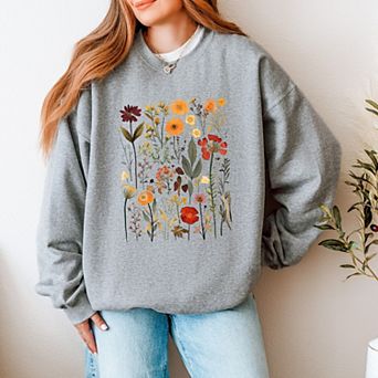 Vintage Pressed Flowers - Womens Sweatshirt