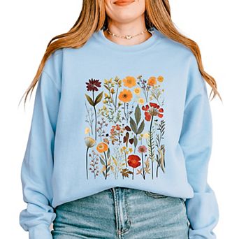 Vintage Pressed Flowers - Womens Sweatshirt