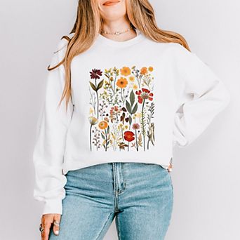 Vintage Pressed Flowers - Womens Sweatshirt