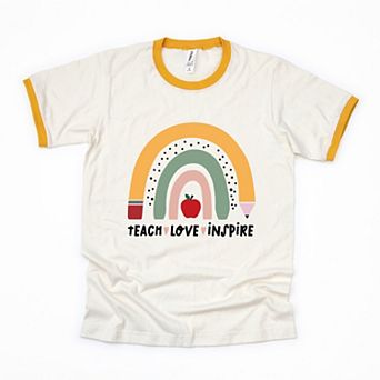 Simply Sage Market Teach Love Inspire Rainbow Ringer Tee