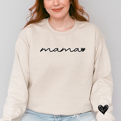 Mama Cursive Heart - Women's Graphic Sweatshirt