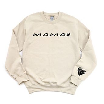 Mama Cursive Heart - Women's Graphic Sweatshirt