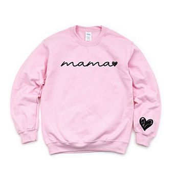 Mama Cursive Heart - Women's Graphic Sweatshirt