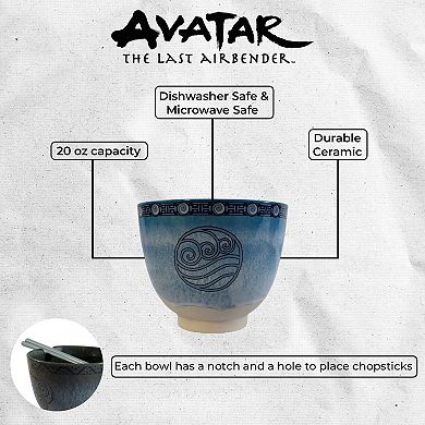 Bazillion Dreams Avatar The Last Airbender Four Nations Ramen Bowl Set with Chopsticks