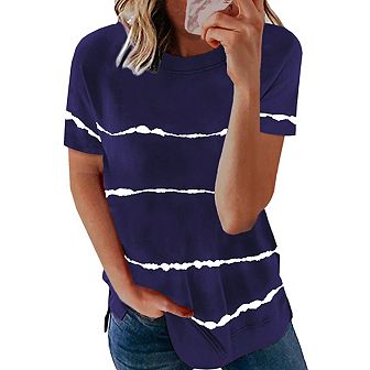 Women's Loose Casual Tunic Tee Shirt - Stylish Top With Side Split