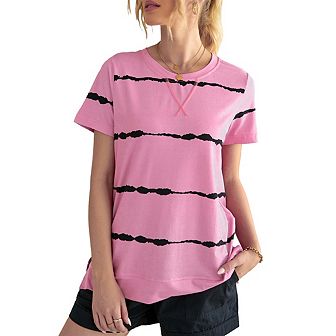 Women's Loose Casual Tunic Tee Shirt - Stylish Top With Side Split