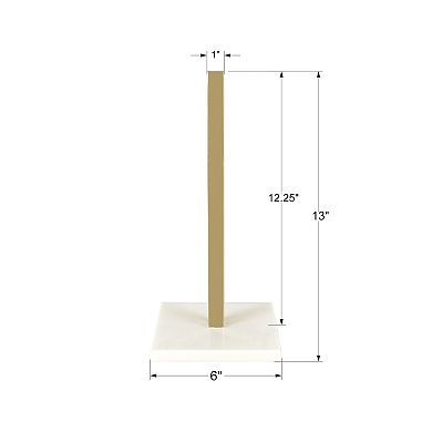 Jules Modern Glam Square Metal and Non Slip Weighted Marble Base Paper Towel Holder