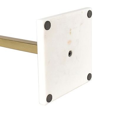 Jules Modern Glam Square Metal and Non Slip Weighted Marble Base Paper Towel Holder