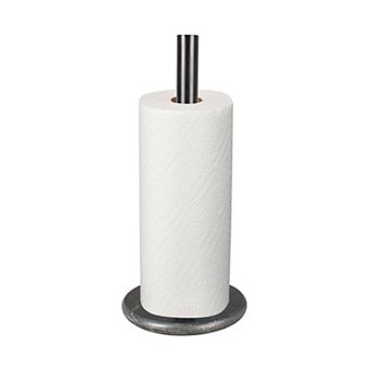 Jules Modern Glam Square Metal and Non Slip Weighted Marble Base Paper Towel Holder