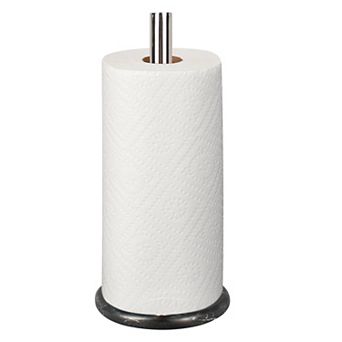 Jules Modern Glam Square Metal and Non Slip Weighted Marble Base Paper Towel Holder