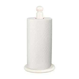 Jules Modern Glam Square Metal and Non Slip Weighted Marble Base Paper Towel Holder