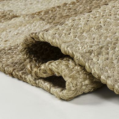 Theo Modern Farmhouse Woven Jute Checkerboard Area Rug