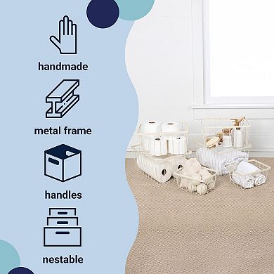 Camden Vintage Industrial Handmade Wire Metal Nesting Storage Baskets (Set of 6)