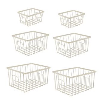 Camden Vintage Industrial Handmade Wire Metal Nesting Storage Baskets (Set of 6)