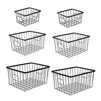 Camden Vintage Industrial Handmade Wire Metal Nesting Storage Baskets (Set of 6)