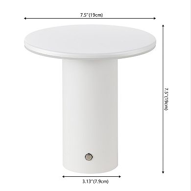 7.5" Column Rechargeable/Cordless Dimmable Integrated LED Table Lamp with Touch Sensor (Set of 2)