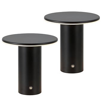 7.5" Column Rechargeable/Cordless Dimmable Integrated LED Table Lamp with Touch Sensor (Set of 2)