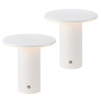 7.5" Column Rechargeable/Cordless Dimmable Integrated LED Table Lamp with Touch Sensor (Set of 2)
