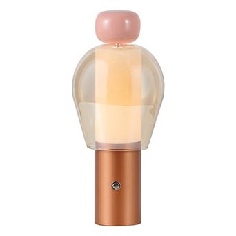 10.75" Glam Candle-Style Rechargeable/Cordless Dimmable Integrated LED Table Lamp with Touch Sensor