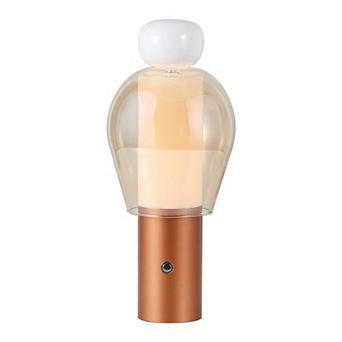 10.75" Glam Candle-Style Rechargeable/Cordless Dimmable Integrated LED Table Lamp with Touch Sensor