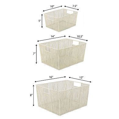 Sutton Modern Glam Handmade Wire Metal Nesting Storage Baskets (Set of 6)