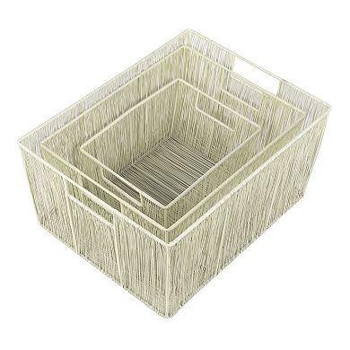 Sutton Modern Glam Handmade Wire Metal Nesting Storage Baskets (Set of 6)