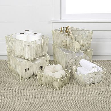 Sutton Modern Glam Handmade Wire Metal Nesting Storage Baskets (Set of 6)