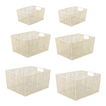 Sutton Modern Glam Handmade Wire Metal Nesting Storage Baskets (Set of 6)