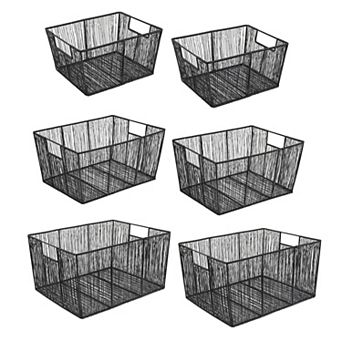 Sutton Modern Glam Handmade Wire Metal Nesting Storage Baskets (Set of 6)