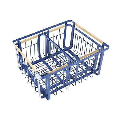 Henley Farmhouse Handmade Wire Metal Nesting Storage Baskets with Jute Wrapped Handles (Set of 3)