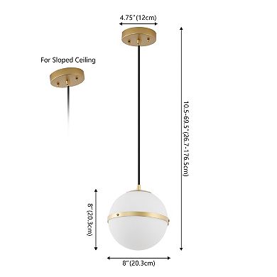 Porter 8" Modern Minimalist Globe LED Pendant Light