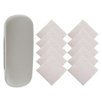 1 pc Upscale Eyeglasses Case Lightweight Eyeglasses Storage with 10 pc Reusable Cleaning Cloth Set