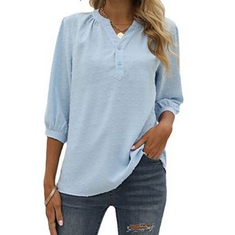 Women's Clothing Spring And Summer New Stand Up Collar Shirt With Flower Ball Leisure And Loose Top