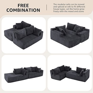 Right hand facing Cloud Sectional Couch Chaise,Modern Modular Sofa with Deep Seat