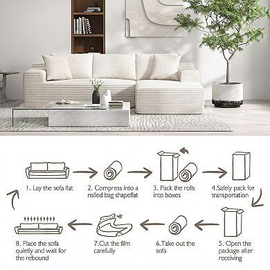 Right hand facing Cloud Sectional Couch Chaise,Modern Modular Sofa with Deep Seat