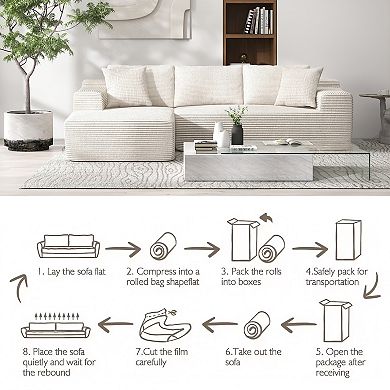 Left hand facing Cloud Sectional Couch Chaise,Modern Modular Sofa with Deep Seat