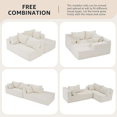 Left hand facing Cloud Sectional Couch Chaise,Modern Modular Sofa with Deep Seat