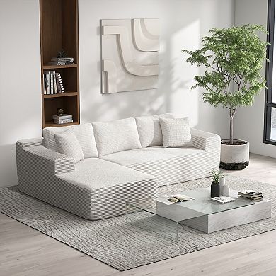 Left hand facing Cloud Sectional Couch Chaise,Modern Modular Sofa with Deep Seat